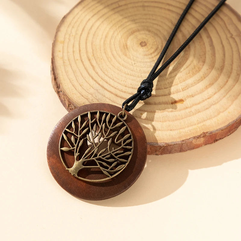 Collar Boho Madera Vintage