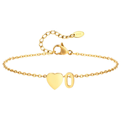 Tobillera personalizada con Inicial Corazón Dorada