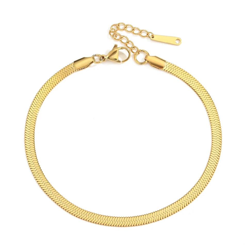 Tobillera Cadena Snake Dorada