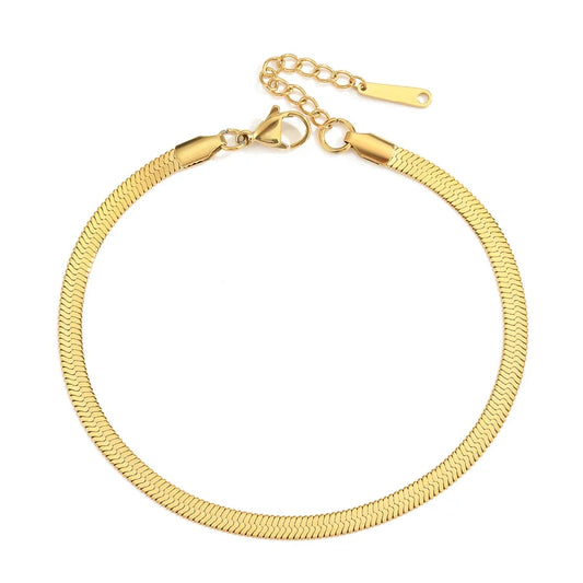 Tobillera Cadena Snake Dorada