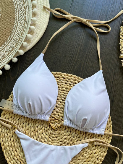Bikini ajustable corazón dorado
