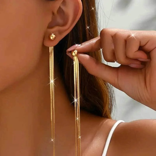 Pendientes Largos de Cadenas Elegance