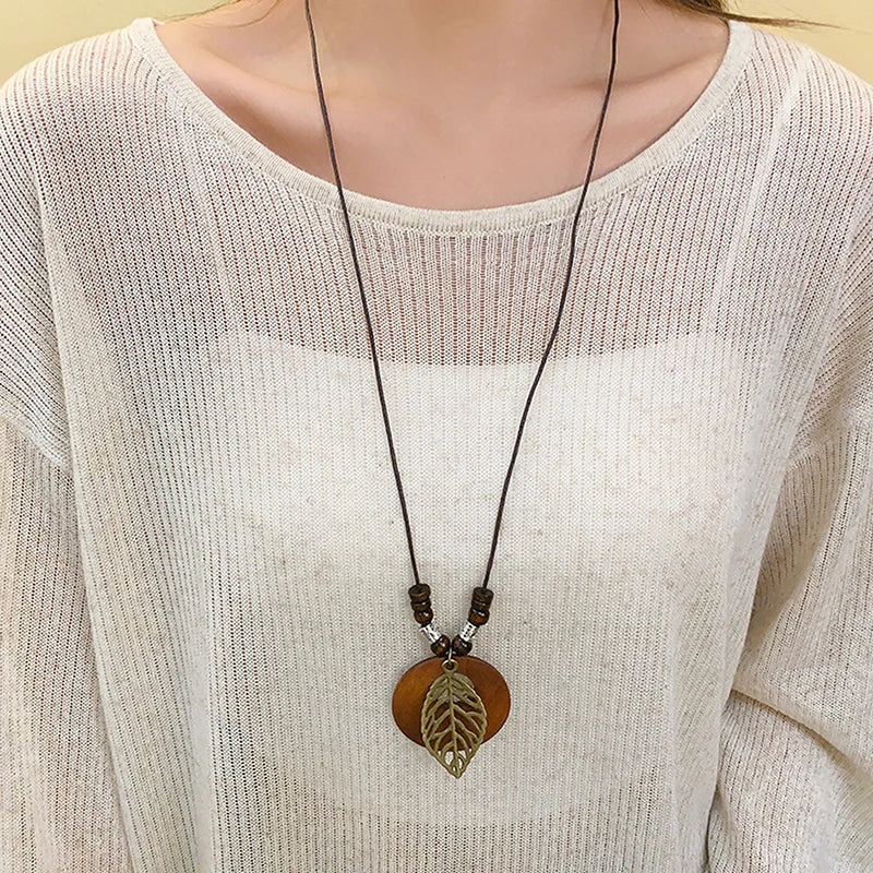 Collar Boho Madera Vintage