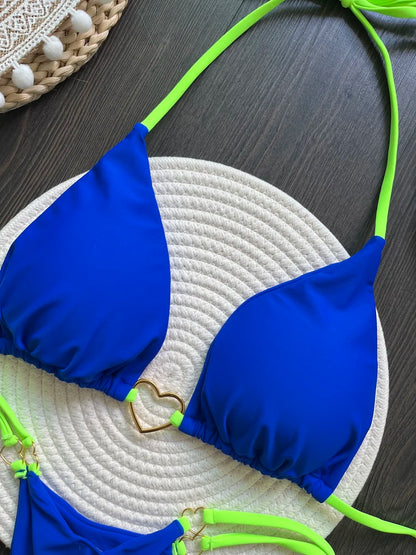Bikini ajustable corazón dorado