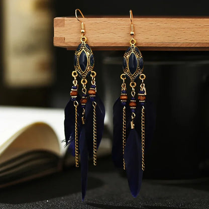Pendientes Boho de Plumas Étnicas