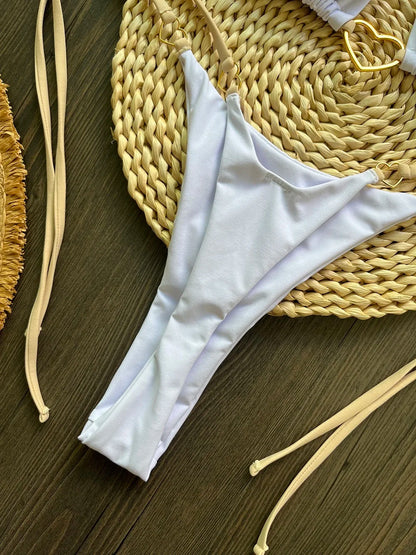 Bikini ajustable corazón dorado