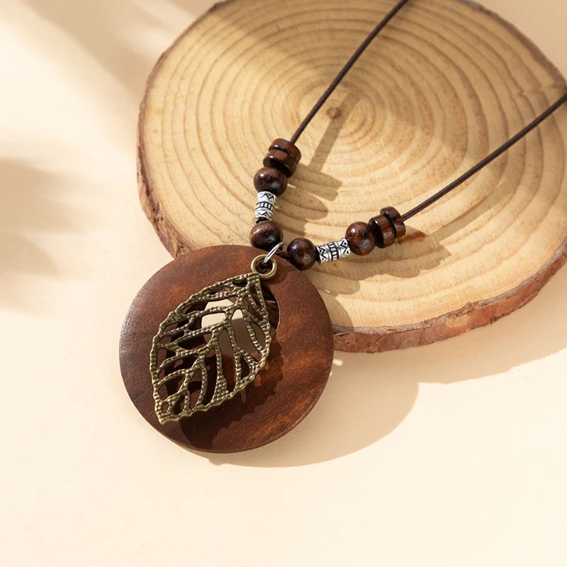 Collar Boho Madera Vintage