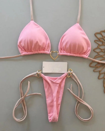 Bikini ajustable corazón dorado