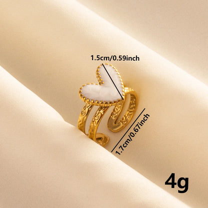 Anillos Dorados con Detalles Nacarados