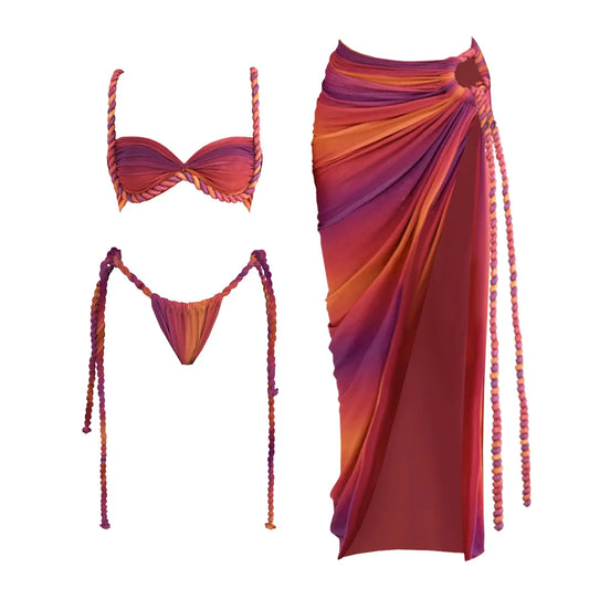 Bikini Push Up con Pareo Largo