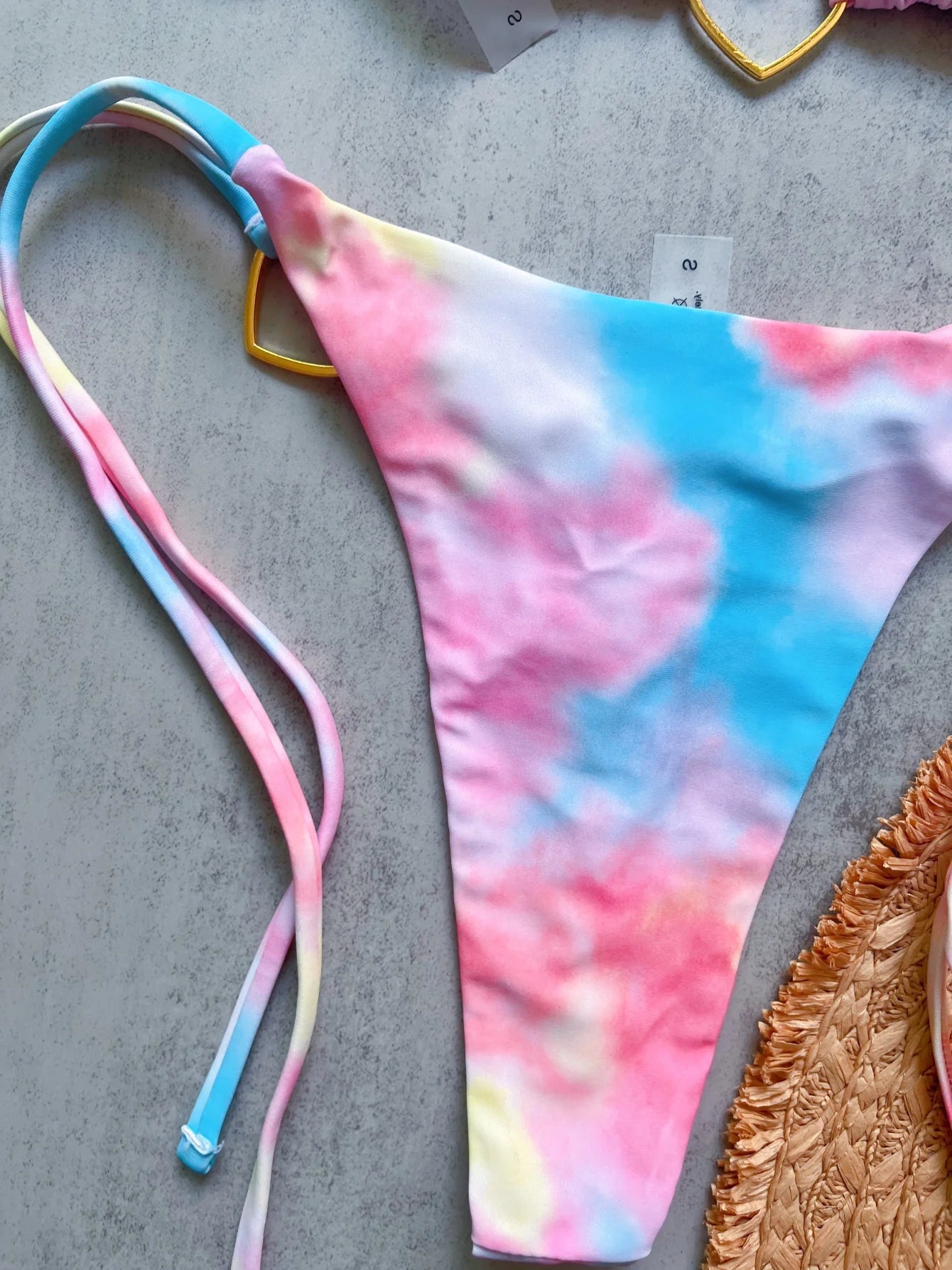 Bikini ajustable corazón dorado