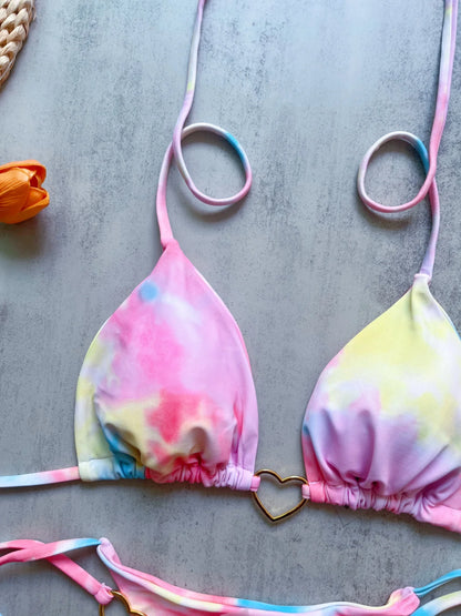 Bikini ajustable corazón dorado