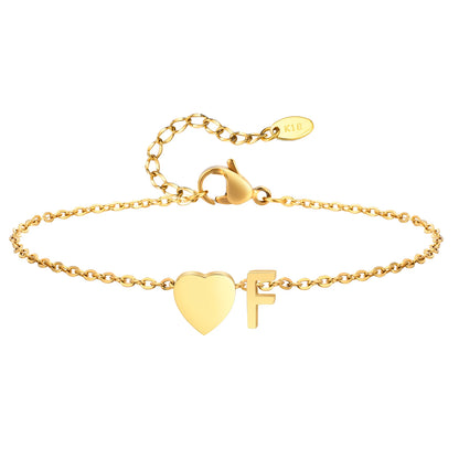 Tobillera personalizada con Inicial Corazón Dorada