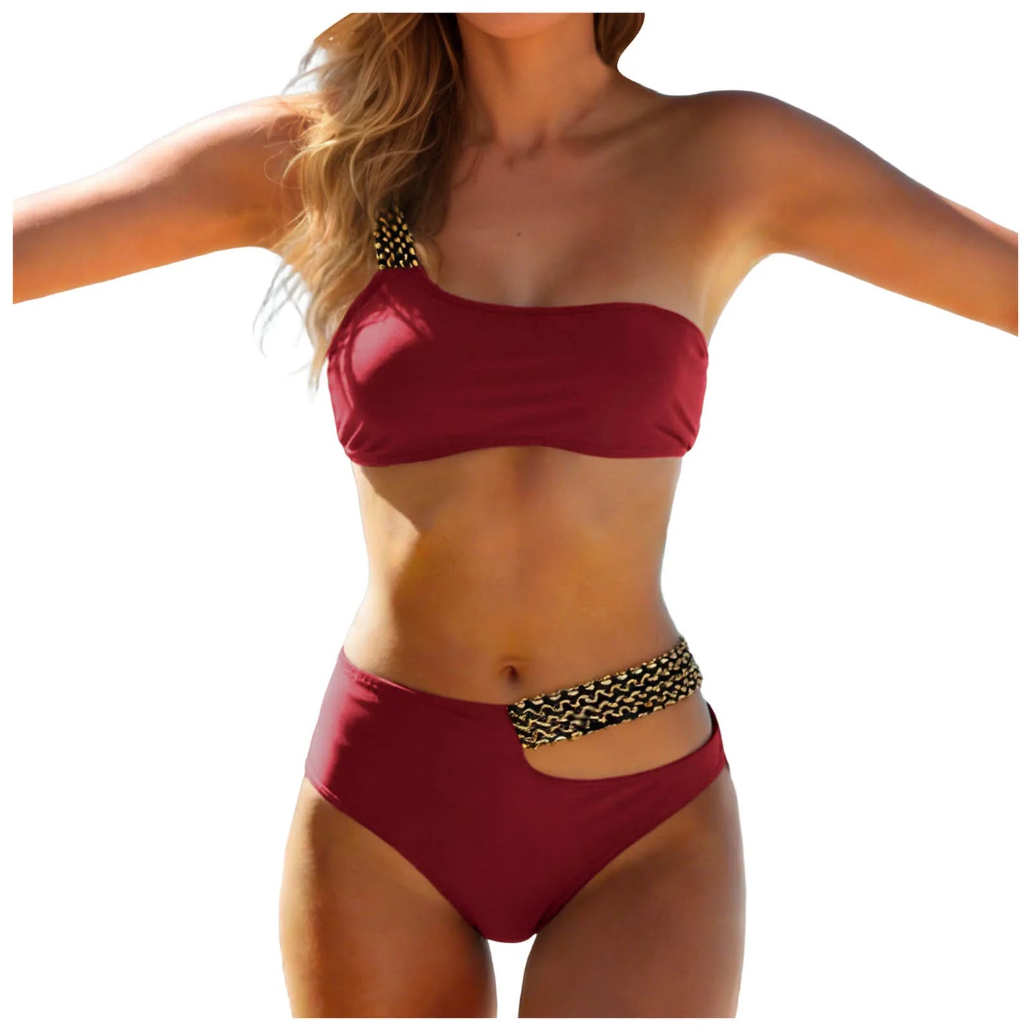 Bikini Mujer de Cintura Alta Push Up Sexy de Dos Piezas
