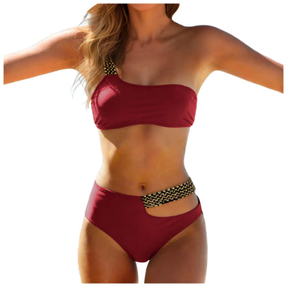 Bikini Mujer de Cintura Alta Push Up Sexy de Dos Piezas