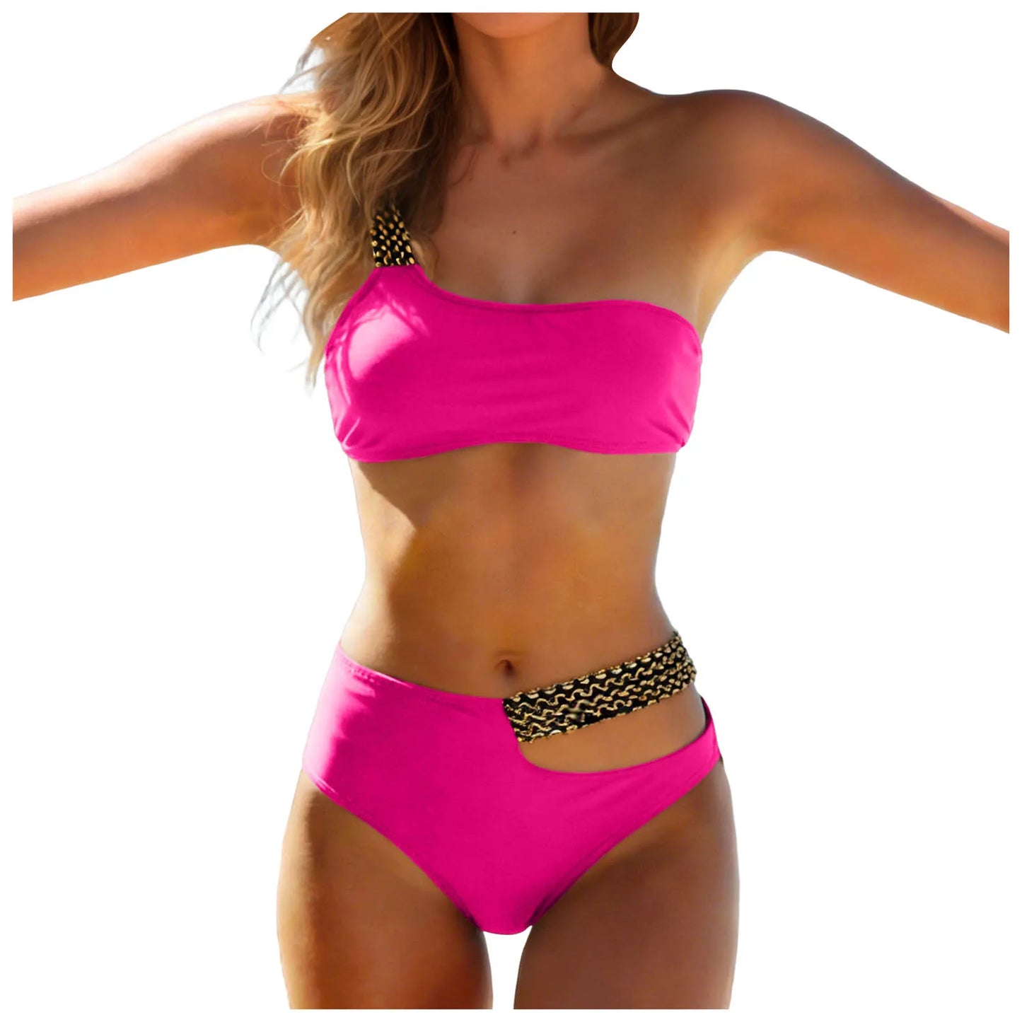 Bikini Mujer de Cintura Alta Push Up Sexy de Dos Piezas