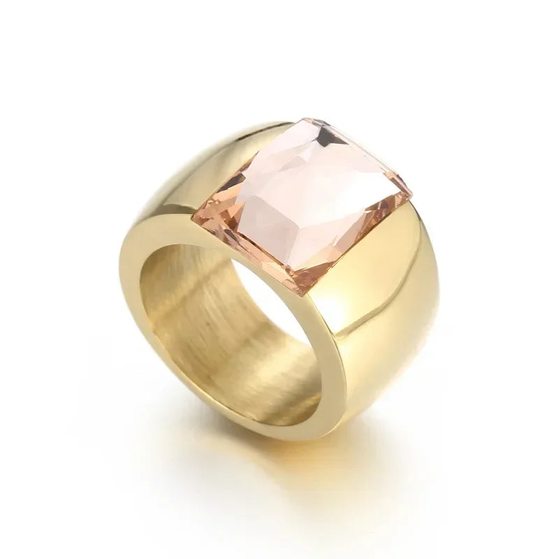 Anillo Luxe con Piedra Cristalina