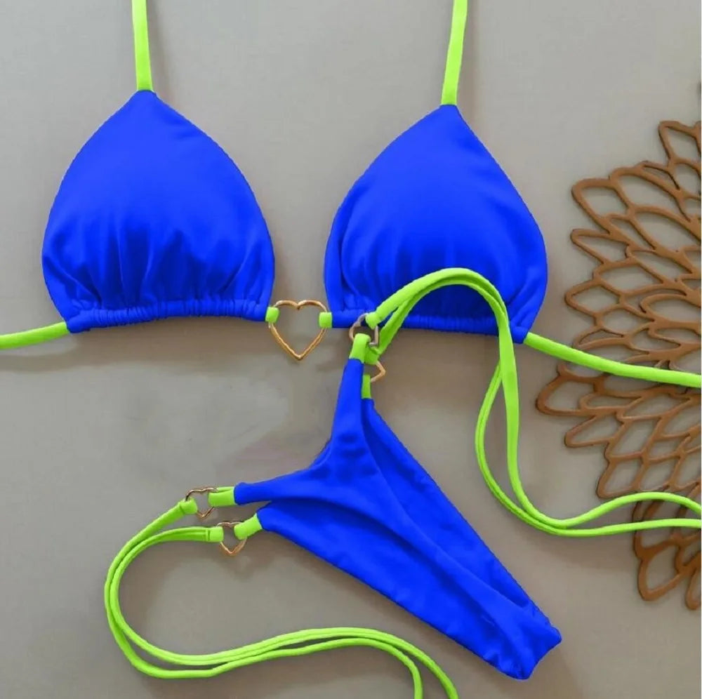 Bikini ajustable corazón dorado
