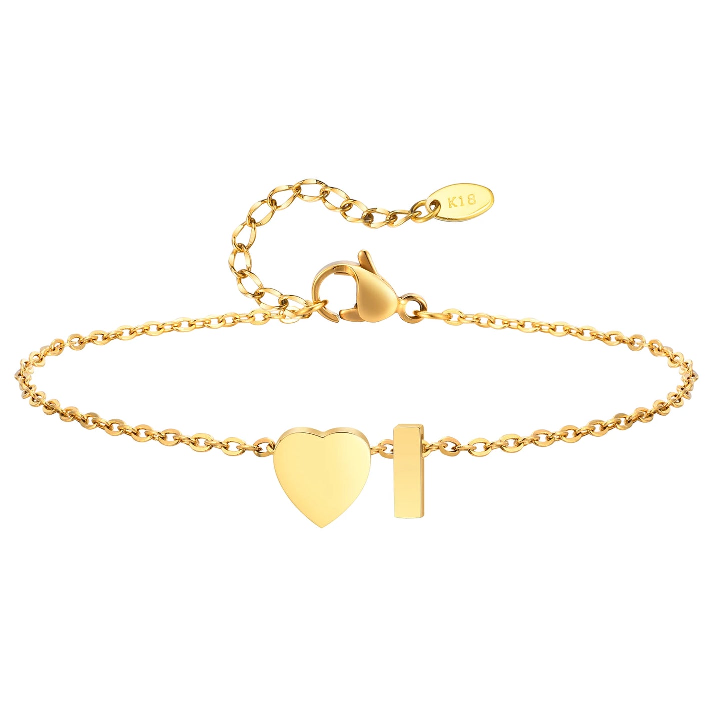 Tobillera personalizada con Inicial Corazón Dorada