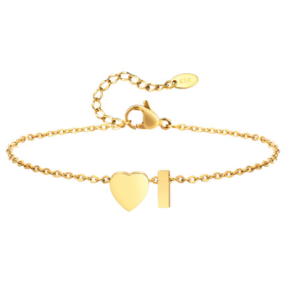 Tobillera personalizada con Inicial Corazón Dorada