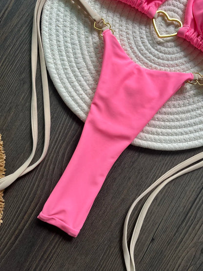 Bikini ajustable corazón dorado