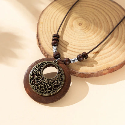 Collar Boho Madera Vintage