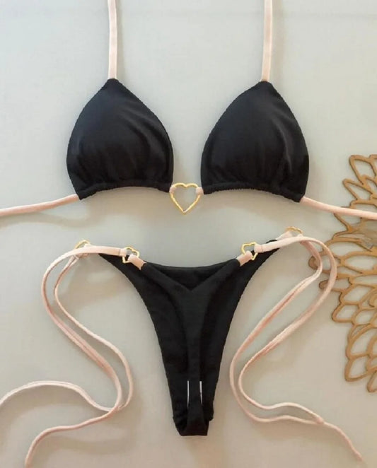Bikini ajustable con motivos dorados