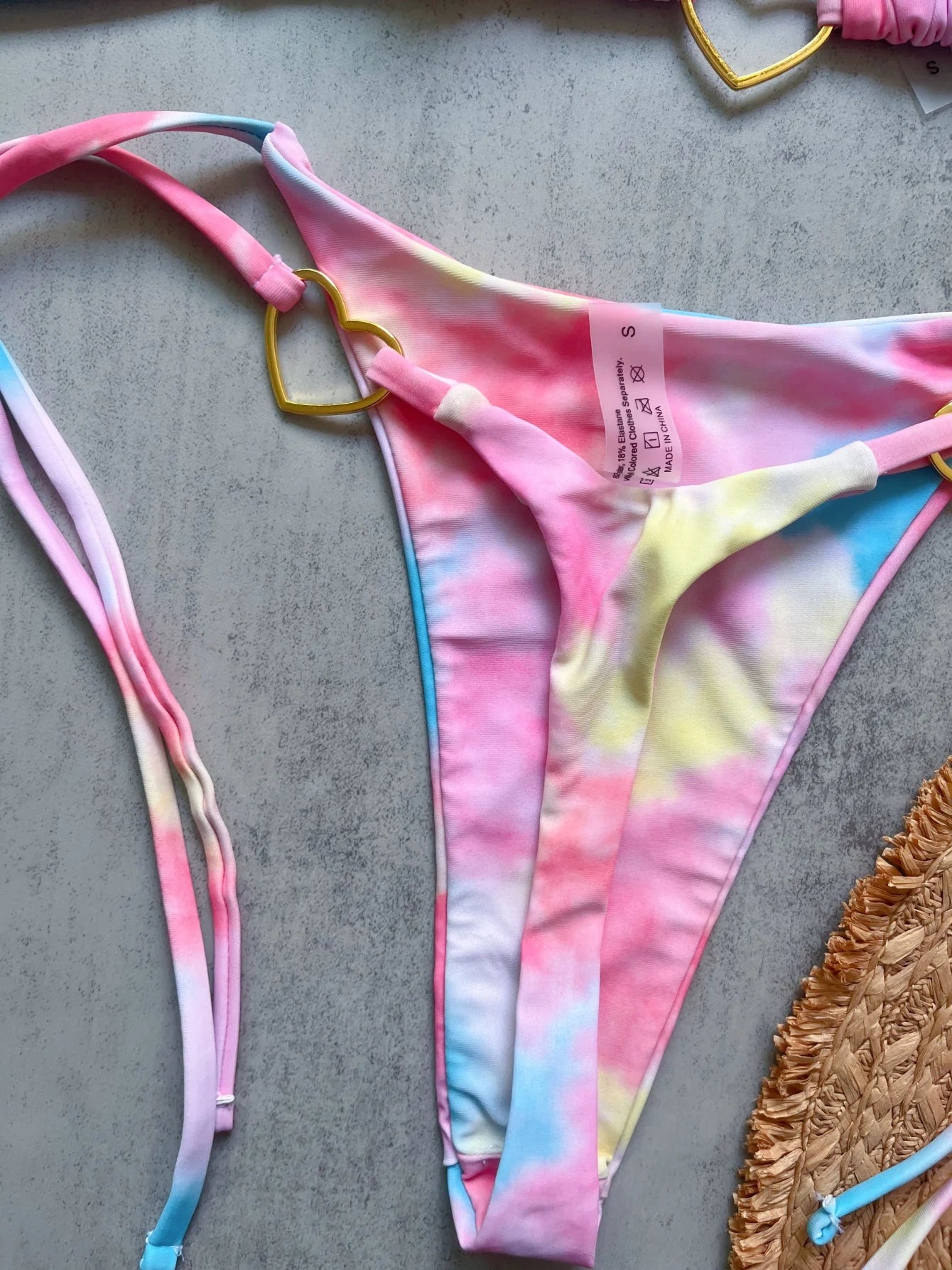 Bikini ajustable corazón dorado