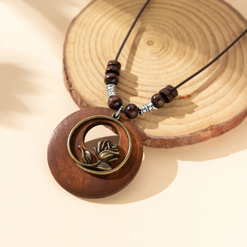 Collar Boho Madera Vintage