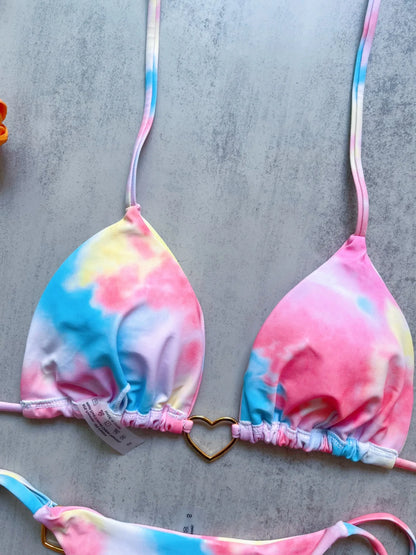 Bikini ajustable corazón dorado