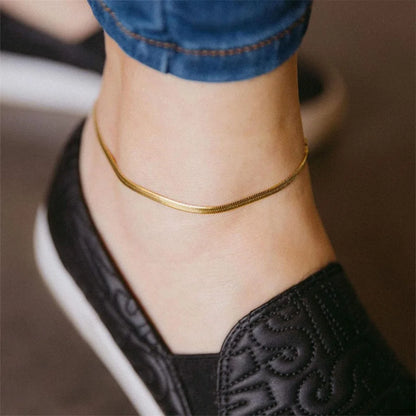 Tobillera Cadena Snake Dorada