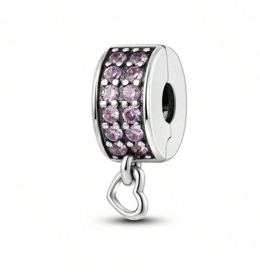 Charm Separador Brillante con Colgante de Corazón