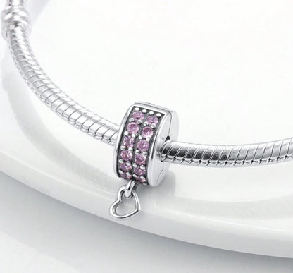 Charm Separador Brillante con Colgante de Corazón
