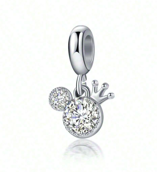 Charm Silueta Cabeza Brillante de Mickey Mouse con Corona